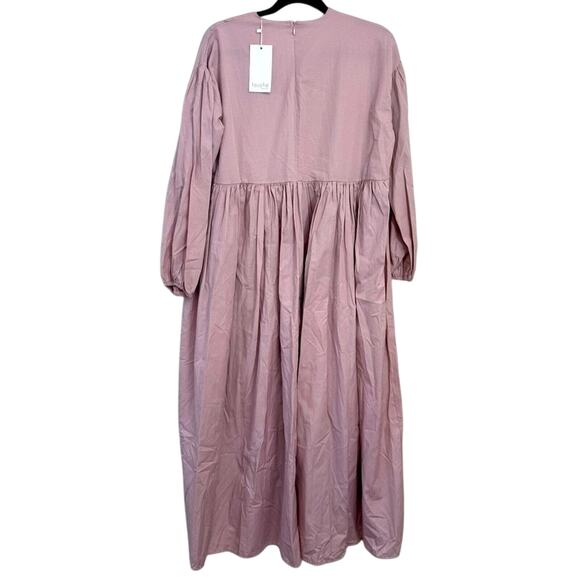 NWT Touche Pink Balloon Sleeve Maxi Dress Women’s EU 2 US M/L Textured Long - Picture 7 of 7